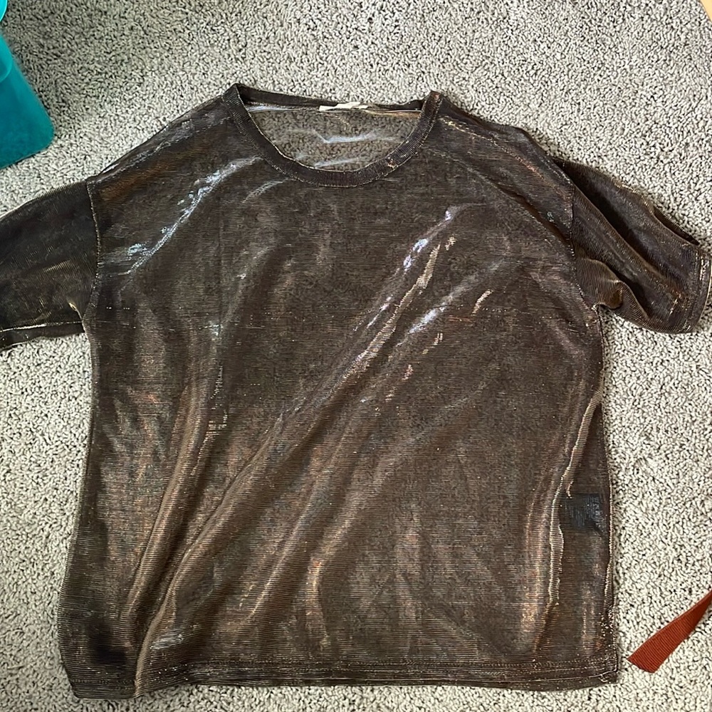 Urban Outfitters Mesh Gold T-Shirt Size S